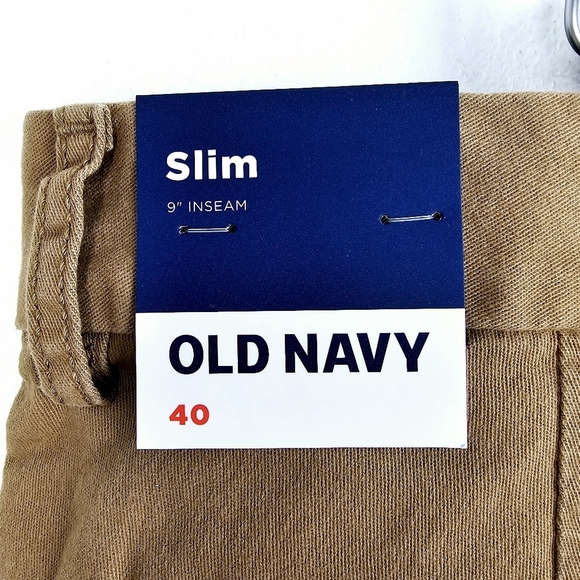 Old Navy #549103 Slim Built-in Flex Rotation Dark Tan/Brown Chino Shorts NWT - Picture 7 of 11